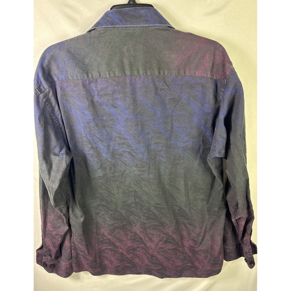 Jared Lang Men's XL Shirt Purple Blue Gradient Ombre Long Sleeve Made‎ in Turkey - Picture 2 of 5